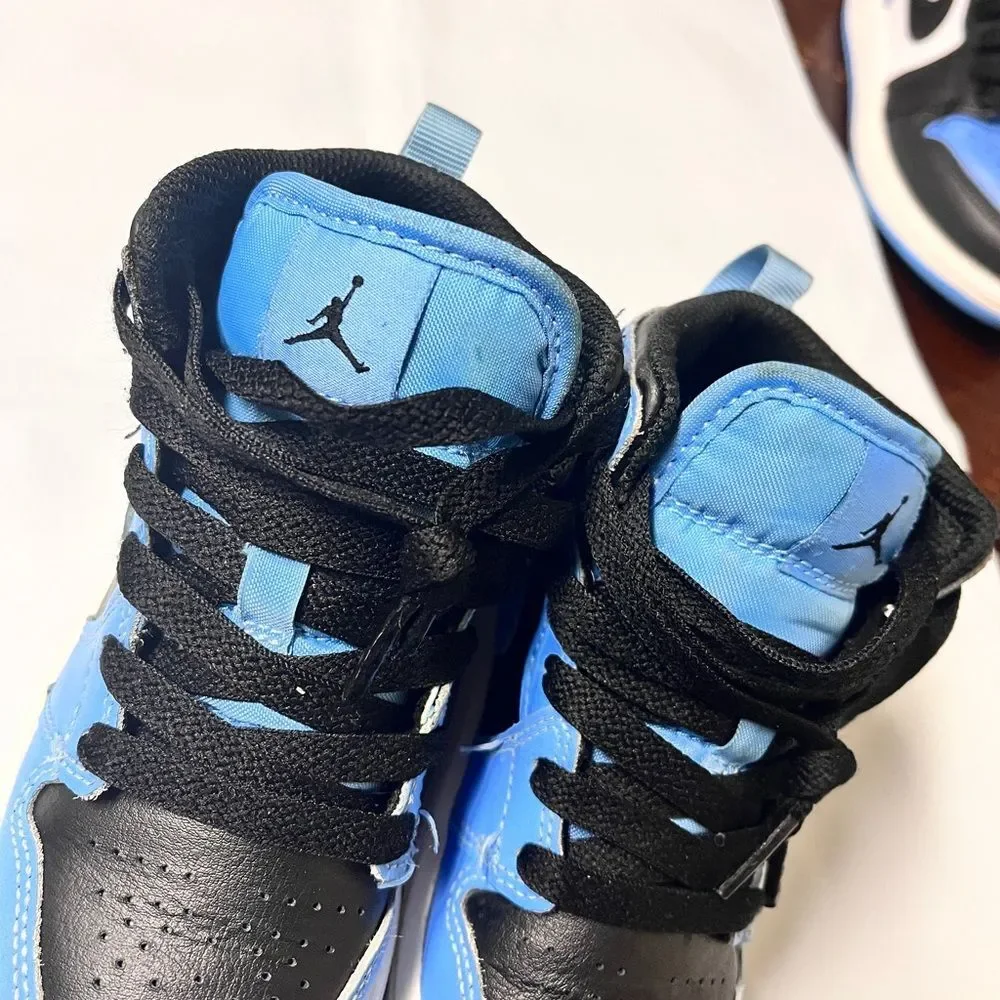 Jordan 1 Mid University Blue Black Sz 11 c